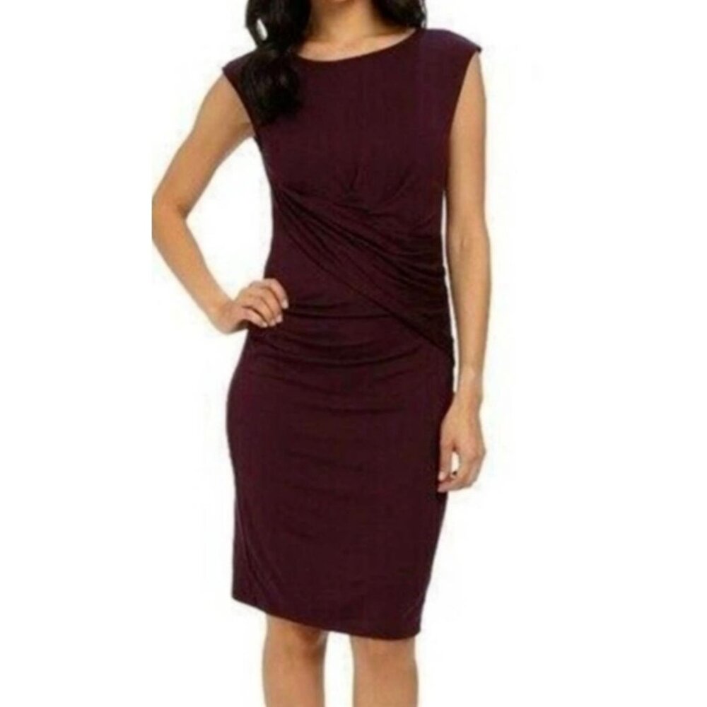 Kut From The Cloth Mollee Dress 14P Raisin Purple Stretch Career Church NEW NWT